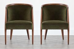 Harold Schwartz Lounge Chairs in Olive Velvet C 1950s - 4788479