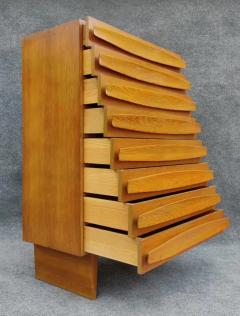 Harold Schwartz Romweber Harold Schwartz Romweber Oak 8 Drawer Tall Chest Sculptural Architectural 50s - 3219326
