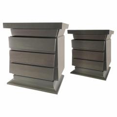 Harold Schwartz Romweber Pair of American Modern Cerused Gray Nightstands Harold Schwartz for Romweber - 4161733