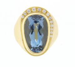 Haroldo Burle Marx Burle Marx Blue Topaz and Diamond Ring - 448178