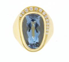 Haroldo Burle Marx Burle Marx Blue Topaz and Diamond Ring - 750042