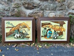 Harris Strong RARE PAIR OF MONUMENTAL EXOTIC SCENE CERAMIC PLAQUES BY HARRIS G STRONG - 2807539