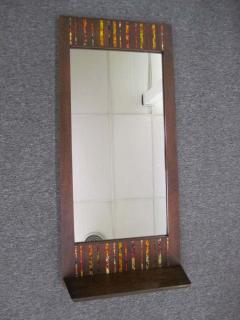 Harris Strong Stunning and Rare Harris Strong Tile Mirror with Shelf Mid century Modern - 1775168