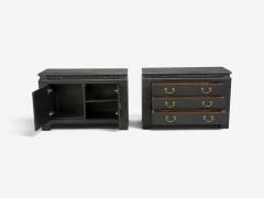 Harrison Van Horn Commodes Lacquered Wood Brass USA 1980s - 4782954