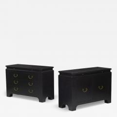 Harrison Van Horn Commodes Lacquered Wood Brass USA 1980s - 4789860