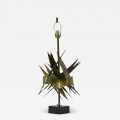 Harry Balmer BEAUTIFUL BRUTALIST ETCHED BRASS LAMP - 2122806