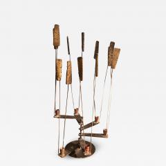 Harry Bertoia BRUTALIST MIXED METALS SIX LIGHT CANDELABRA SCULPTURE IN THE MANNER OF BERTOIA - 3383905