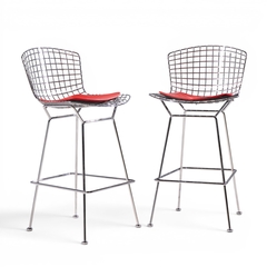Harry Bertoia Harry Bertoia for Knoll Mid Century Chrome Bar Stools Pair - 4699463