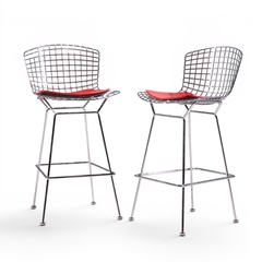Harry Bertoia Harry Bertoia for Knoll Mid Century Chrome Bar Stools Pair - 4699465