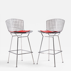 Harry Bertoia Harry Bertoia for Knoll Mid Century Chrome Bar Stools Pair - 4699483
