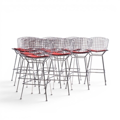 Harry Bertoia Harry Bertoia for Knoll Mid Century Chrome Bar Stools Set of 10 - 4699101