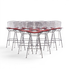 Harry Bertoia Harry Bertoia for Knoll Mid Century Chrome Bar Stools Set of 10 - 4699102