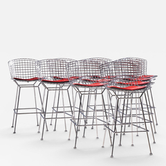 Harry Bertoia Harry Bertoia for Knoll Mid Century Chrome Bar Stools Set of 10 - 4699189