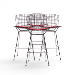 Harry Bertoia Harry Bertoia for Knoll Mid Century Chrome Bar Stools Set of 4 - 4699256