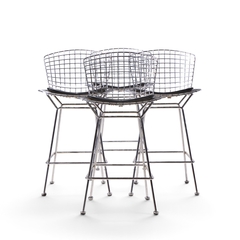 Harry Bertoia Harry Bertoia for Knoll Mid Century Chrome Bar Stools Set of 4 - 4722544