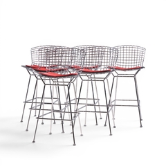 Harry Bertoia Harry Bertoia for Knoll Mid Century Chrome Bar Stools Set of 6 - 4699199