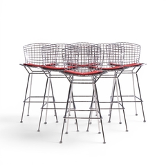 Harry Bertoia Harry Bertoia for Knoll Mid Century Chrome Bar Stools Set of 6 - 4699200