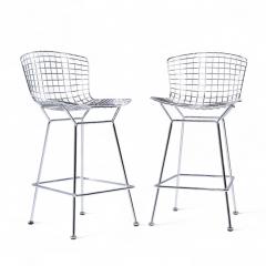 Harry Bertoia Harry Bertoia for Knoll Mid Century Chrome Counter Stools Pair - 4350791