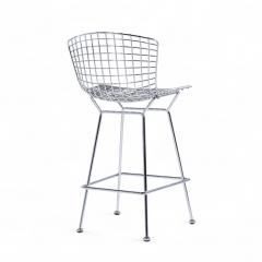 Harry Bertoia Harry Bertoia for Knoll Mid Century Chrome Counter Stools Pair - 4350795