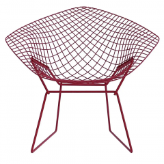 Harry Bertoia Mid Century Modern Red Wire Diamond Lounge Patio Chair by Harry Bertoia Knoll - 2721373