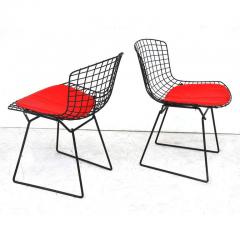 Harry Bertoia Pair of Vintage Midcentury Black Knoll Bertoia Side Chairs - 2797106