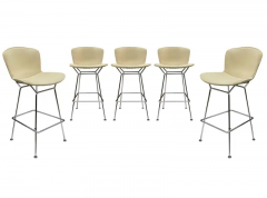 Harry Bertoia Set of Five Mid Century Modern Harry Bertoia for Knoll Wire Bar Stools - 2537358