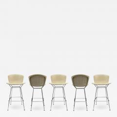 Harry Bertoia Set of Five Mid Century Modern Harry Bertoia for Knoll Wire Bar Stools - 2541272