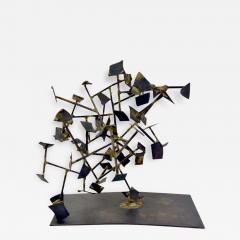Harry Bertoia Unique Welded Steel and Brass Sculpture by Harry Bertoia - 214353