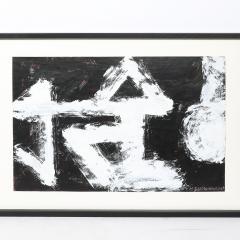 Harry Bertschmann Mid Century Dakota Series B W Abstract Acrylic on Paper by Harry Bertschmann - 4827181