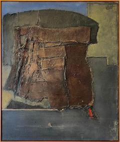 Harry Irving Gates Harry Irving Gates Abstract Mixed Media Sculpted Painting 1962 Red Furnace  - 4364166