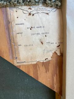 Harry Irving Gates Harry Irving Gates Abstract Mixed Media Sculpted Painting 1962 Red Furnace  - 4364198