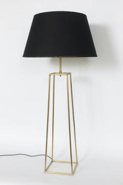 Harry Lawenda Substantial Tommi Parzinger Style Brass Box Form Table Lamp 1950s - 3059483