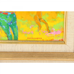 Harry Sternberg Harry Sternberg Mid Century Modern Abstract Oil Painting of a Beach Scene - 3511108