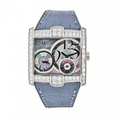 Harry Winston HARRY WINSTON 18K WHITE GOLD AVENUE 350 LQTZW QUARTZ DIAMOND DIAL WATCH - 2327568