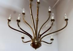 Hart Associates Associates 1970s Patinated Brass 12 Arm Chandelier Attributed To Hart Associates - 3048783