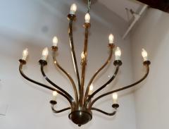 Hart Associates Associates 1970s Patinated Brass 12 Arm Chandelier Attributed To Hart Associates - 3048786