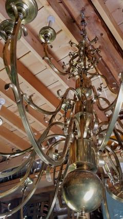 Hart Associates Large Hollywood Regency Polished Brass Chandelier 21 Arms Hart Associates 1960s - 2376221