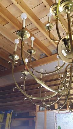 Hart Associates Large Hollywood Regency Polished Brass Chandelier 21 Arms Hart Associates 1960s - 2376229