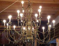 Hart Associates Large Hollywood Regency Polished Brass Chandelier 21 Arms Hart Associates 1960s - 2376235