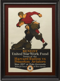 Harvard Radios vs Princeton Aviators Vintage War Effort Football Poster - 3692442