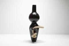 Harvey Bouterse Ceramic Collectible Design Vase with Rope Detail by Harvey Bouterse 2018 - 1345235