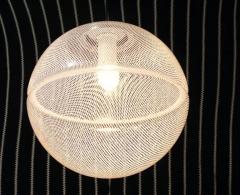 Harvey Guzzini Harvey Guzzini Post Modern Striped Op Art Globe Pendant Lamp by Meblo 1970s - 4067108