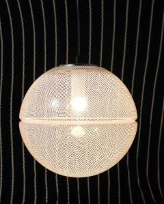 Harvey Guzzini Harvey Guzzini Post Modern Striped Op Art Globe Pendant Lamp by Meblo 1970s - 4067123
