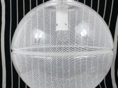 Harvey Guzzini Harvey Guzzini Post Modern Striped Op Art Globe Pendant Lamp by Meblo 1970s - 4067132
