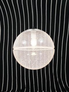 Harvey Guzzini Harvey Guzzini Post Modern Striped Op Art Globe Pendant Lamp by Meblo 1970s - 4067150
