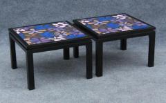 Harvey Probber 1960s Pair of Harvey Probber Copper Mahogany Flower Top Side Tables - 3605325