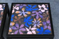 Harvey Probber 1960s Pair of Harvey Probber Copper Mahogany Flower Top Side Tables - 3605338