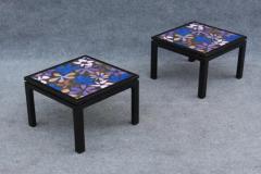 Harvey Probber 1960s Pair of Harvey Probber Copper Mahogany Flower Top Side Tables - 3605355