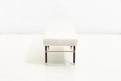 Harvey Probber Brass Frame Bench in White Boucle 1950 - 2152791