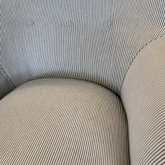 Harvey Probber Drexel Faux Shearling Ticking Swivel Chair - 2844334